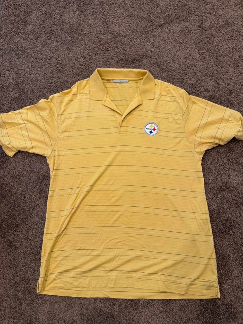 Pittsburgh Steelers Cutter & Buck Men's Gold Polo